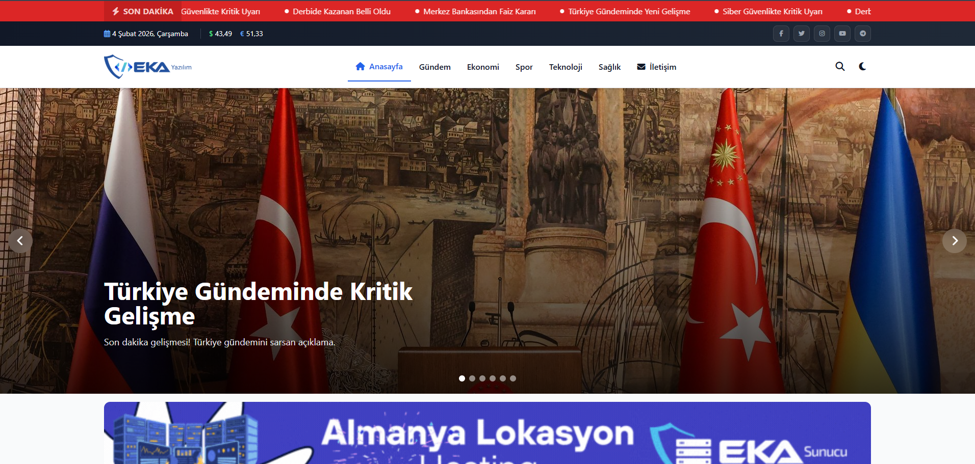 Haber Yazılımı Masaüstü Görünüm